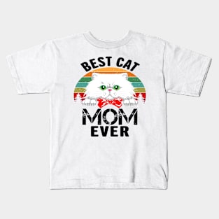 Vintage Best Cat Mom Ever Kids T-Shirt